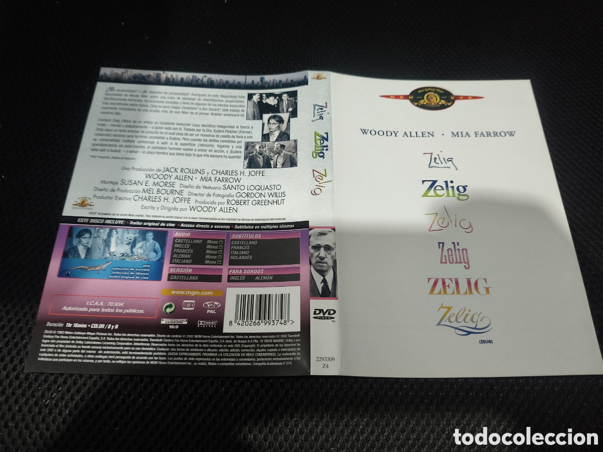 Cine: Car&aacute;tula DVD - zelig - Foto 1