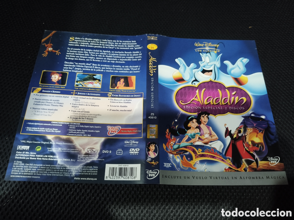 Cine: Car&aacute;tula DVD - Aladdin - Foto 1