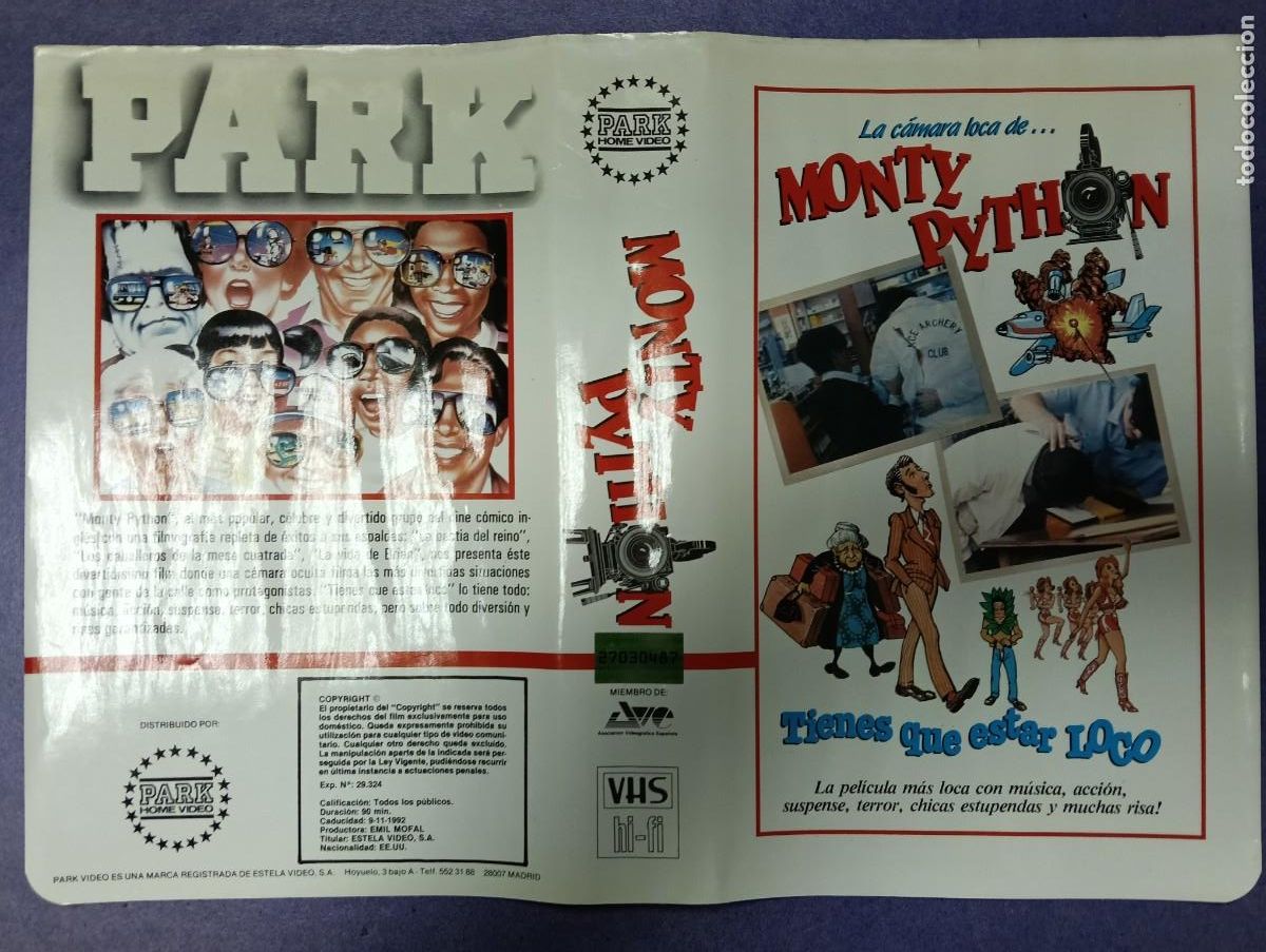 Cine: SUBASTA CARATULAS 4 - MONTY PYTHON PARK VHS - Foto 1