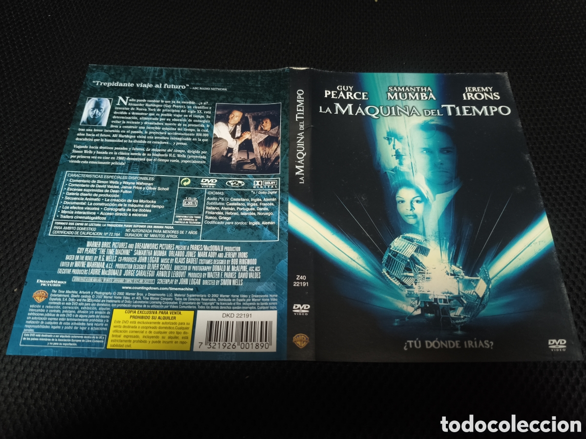 Cin&eacute;ma: Car&aacute;tula DVD - la m&aacute;quina del tiempo