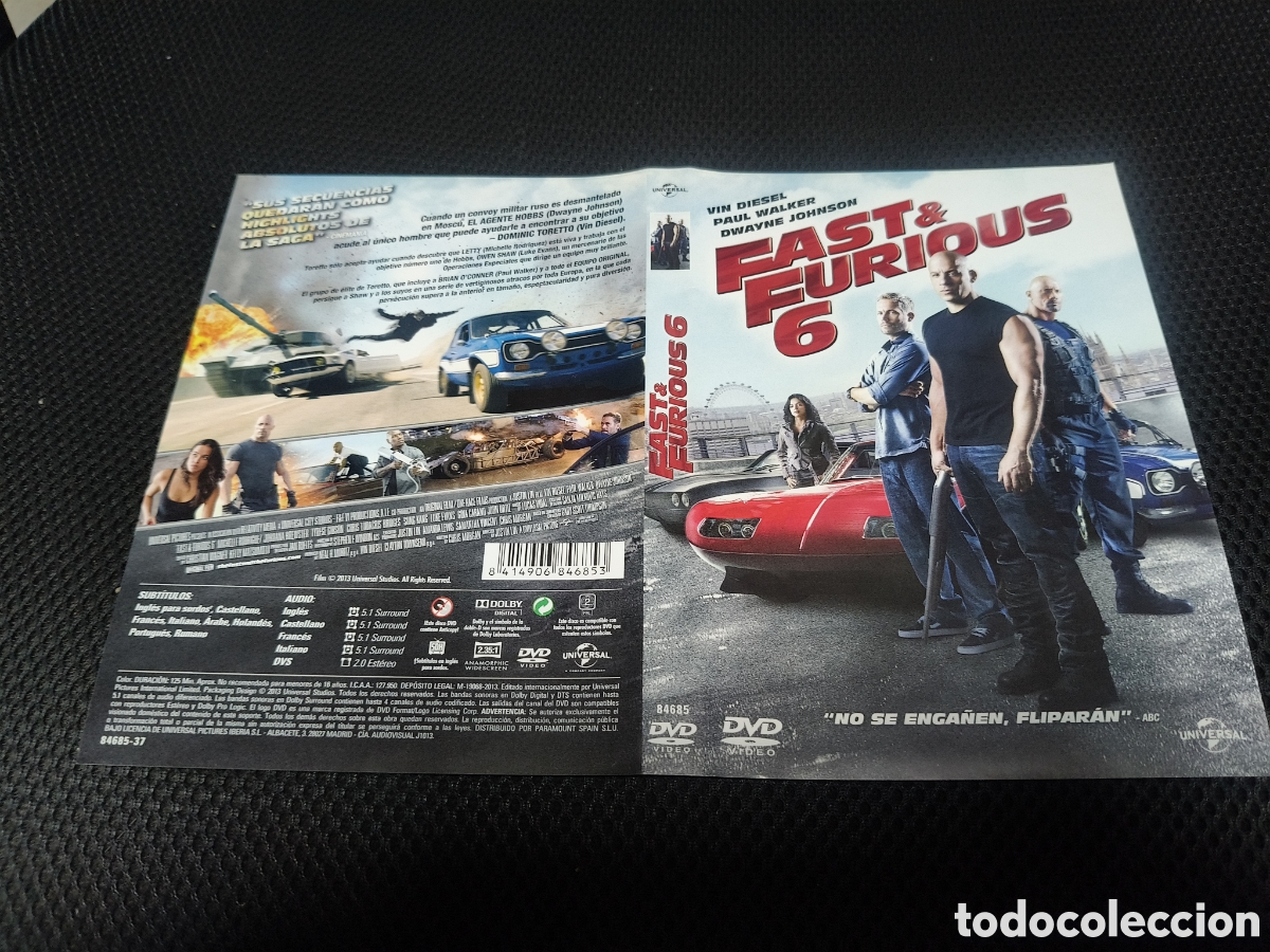 Cin&eacute;ma: Car&aacute;tula DVD - fast & furious 6
