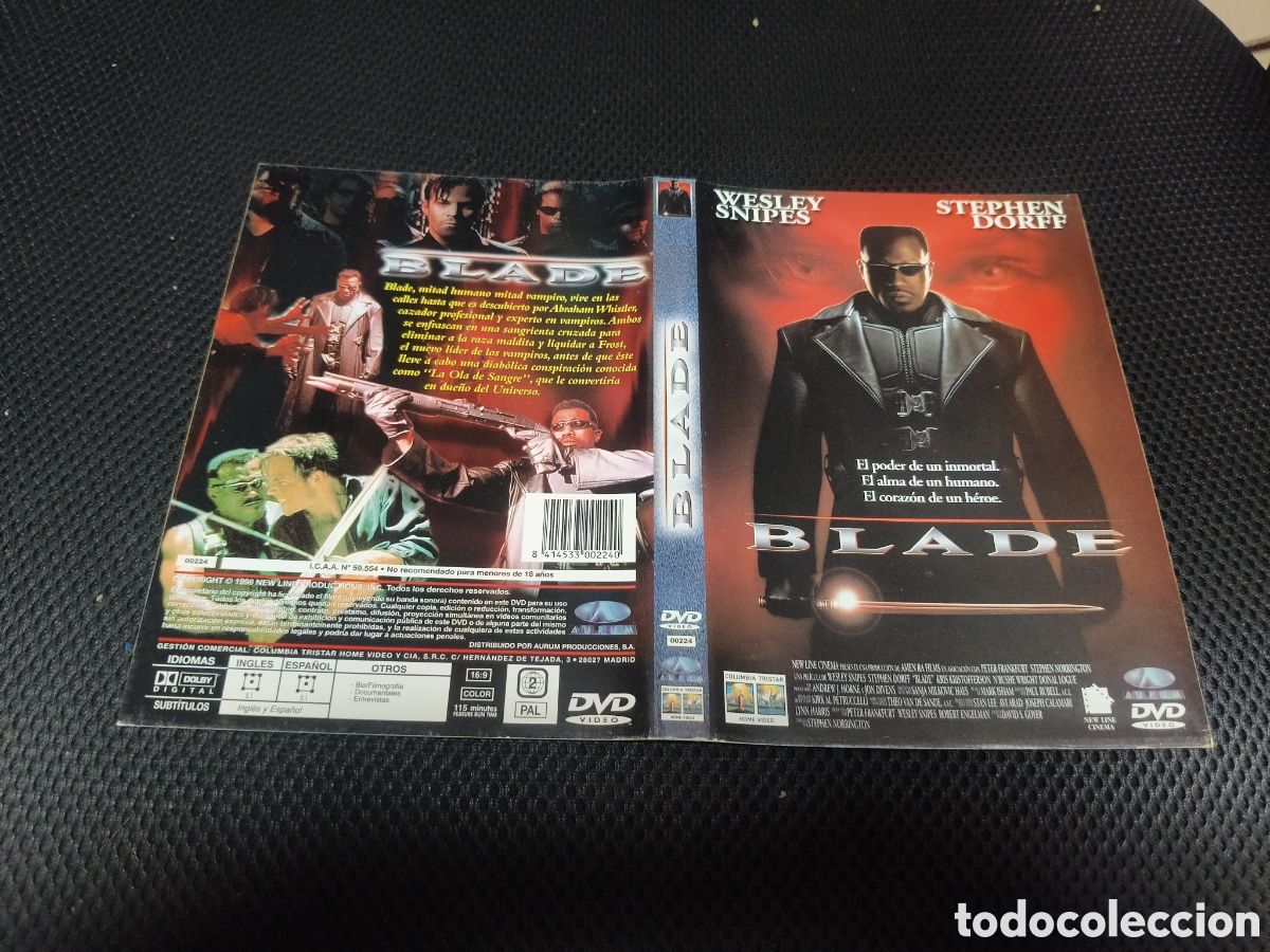 Cine: Car&aacute;tula DVD - Blade - Foto 1