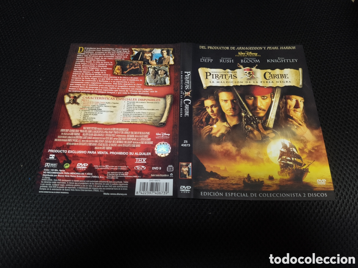 Cinema: Car&aacute;tula DVD - piratas del caribe la maldici&oacute;n de la perla negra