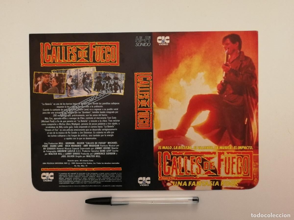 Kino: CARATULA ORIGINAL -A4- CALLES DE FUEGO - DIANE LANE - MICHARL PARE