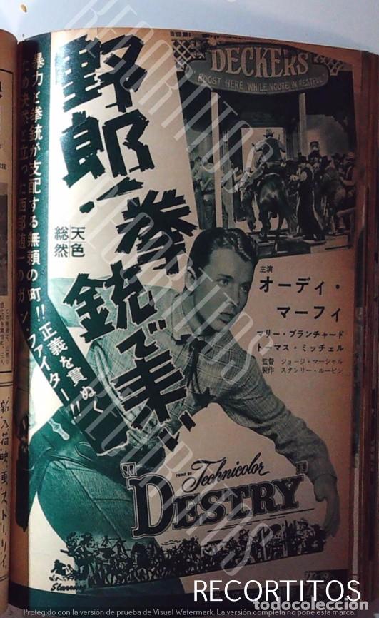 Cine: CLIPPINGS 1960 JAPAN Audie Murphy, Mari Blanchard, Lyle Bettger and Thomas Mitchell. DESTRY