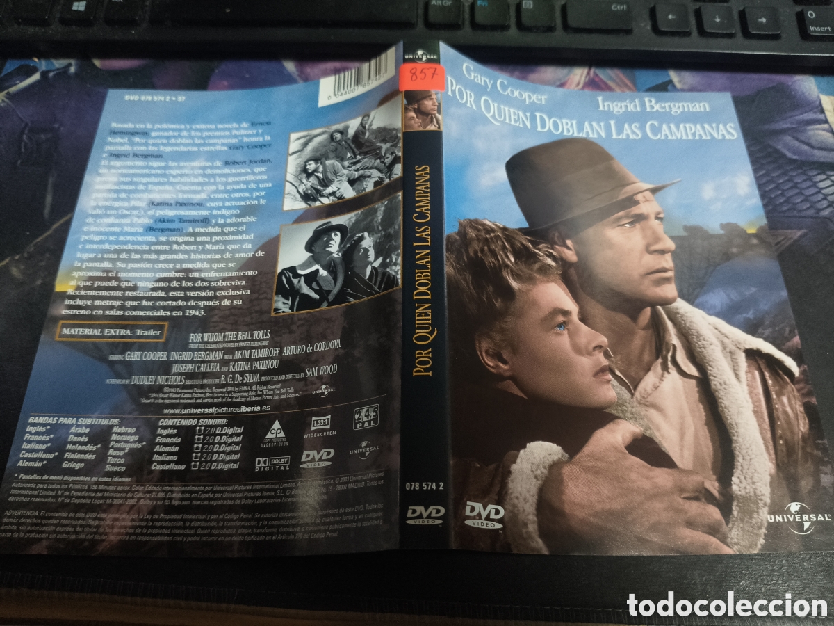 Cinema: Car&aacute;tula DVD - por qui&eacute;n doblan las campanas