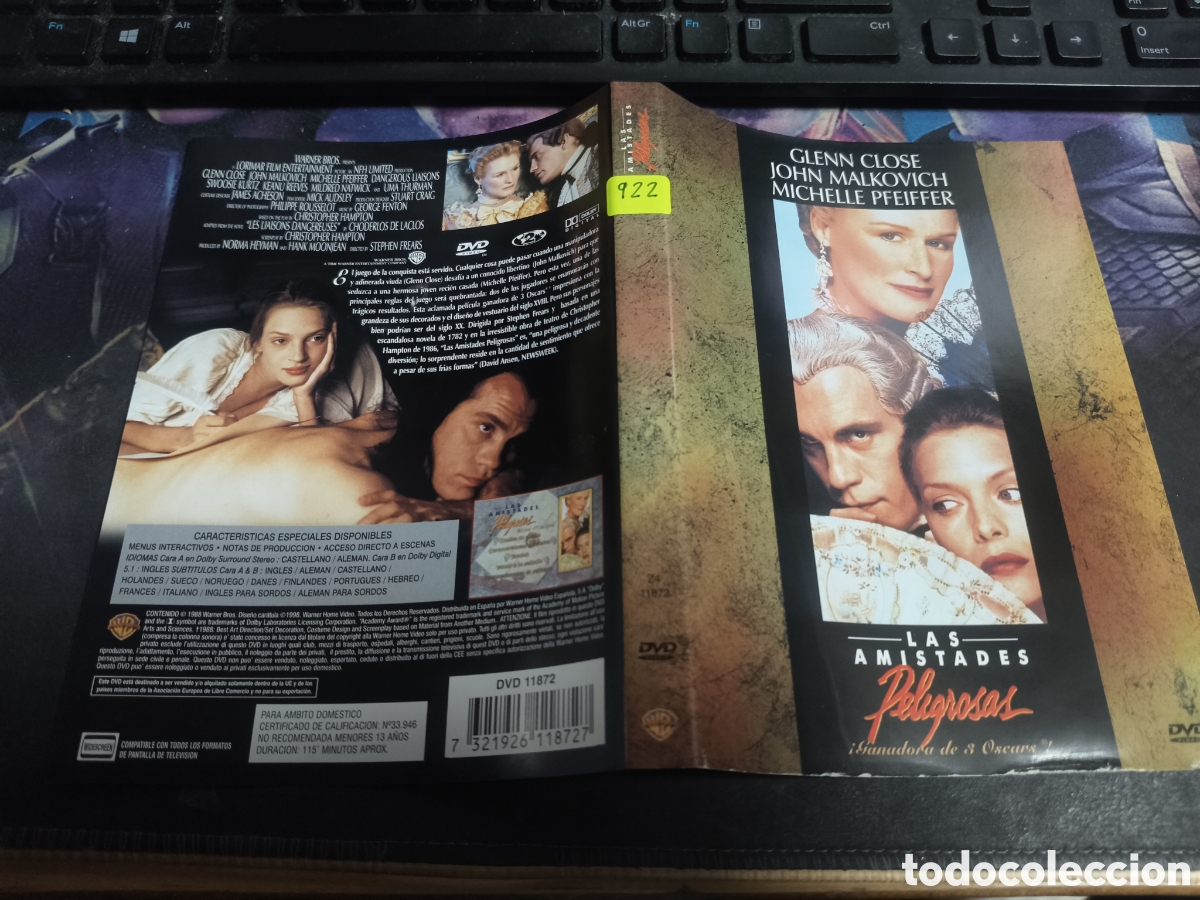 Cinema: Car&aacute;tula DVD - las amistades peligrosas