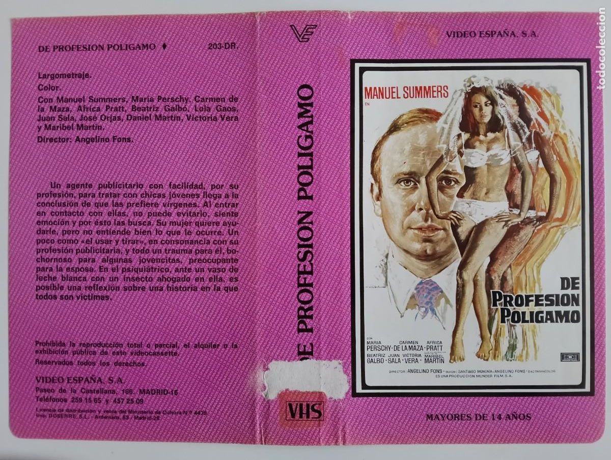 Cinema: CARATULA - DE PROFESION POLIGAMO VIDEO ESPA&Ntilde;A VHS