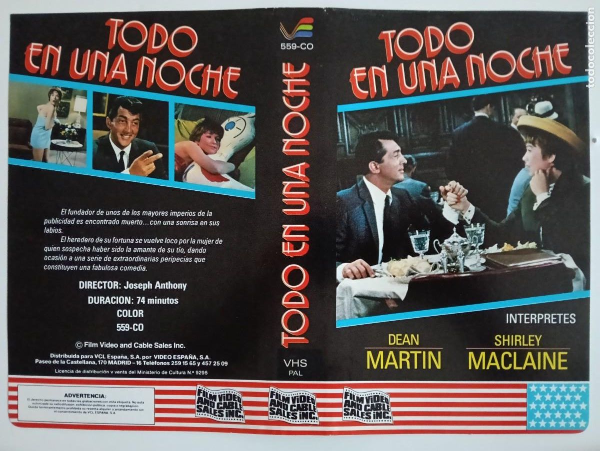 Cinema: CARATULA - TODO EN UNA NOCHE VCL VHS