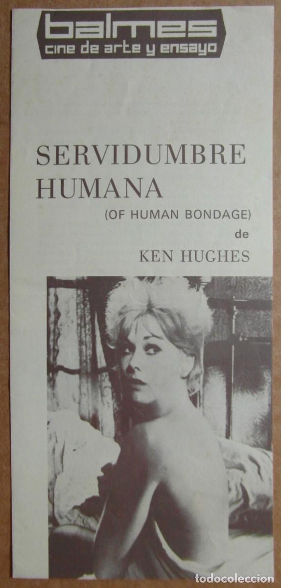 Cinema: *Servidumbre humana* Cine Balmes, Barcelona 1968. D&iacute;ptico 110x230 mm.