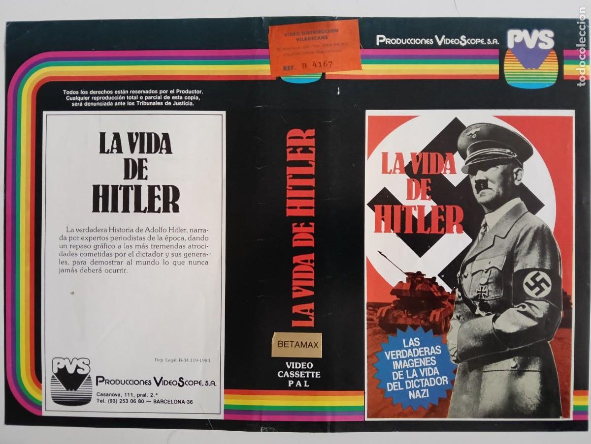 Cine: SUBASTA CARATULAS 107 - LA VIDA DE HITLER PVS BETA - Foto 1
