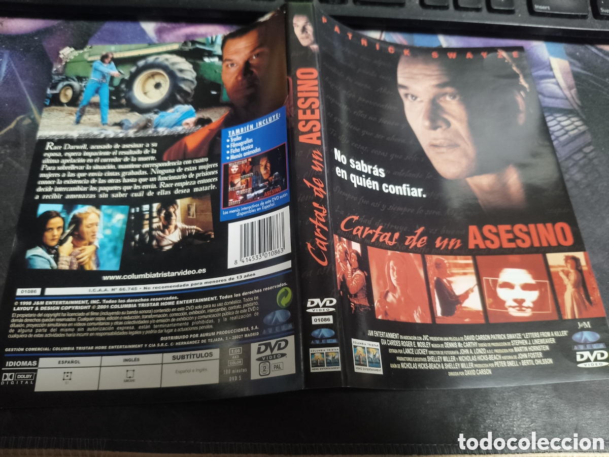 Cine: Car&aacute;tula DVD - cartas de un asesino