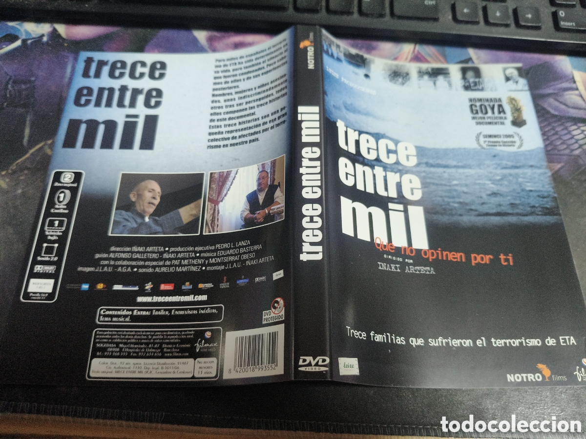 Cinema: Car&aacute;tula DVD - trece entre mil