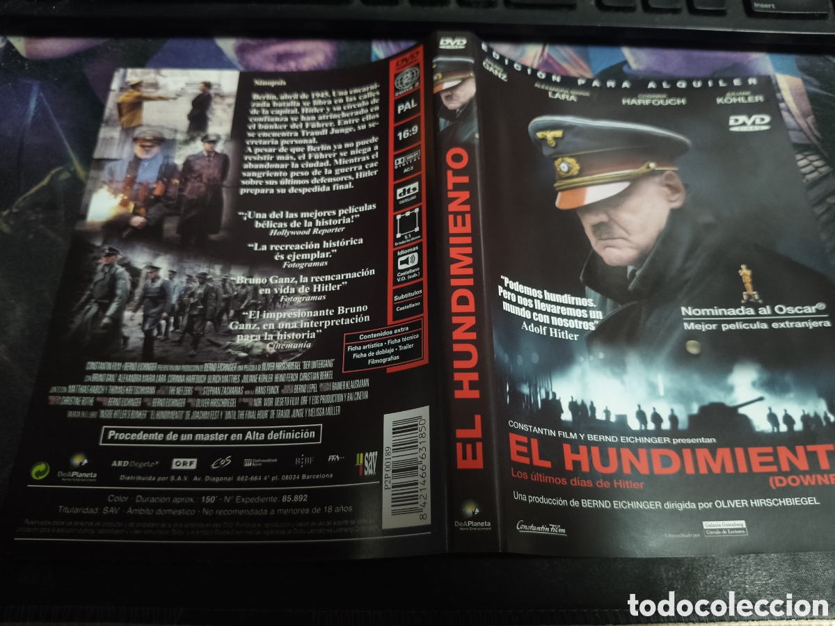 Cine: Car&aacute;tula DVD - el hundimiento