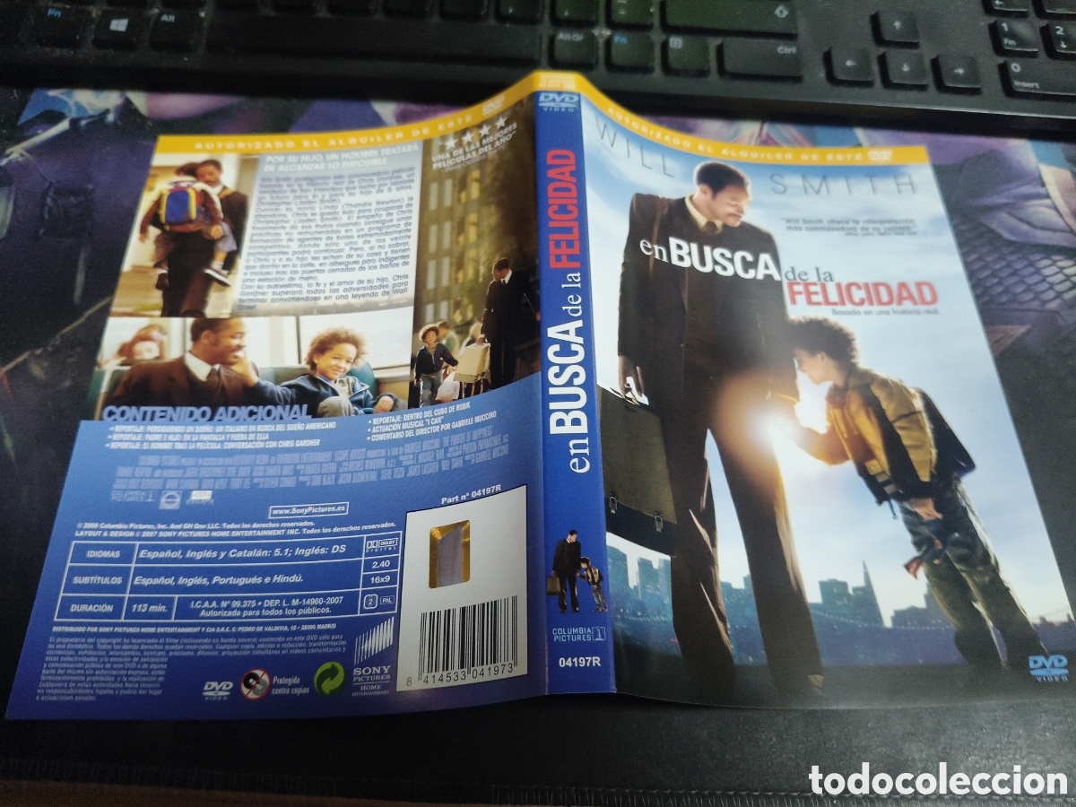 Cine: Car&aacute;tula DVD - en busca de la felicidad
