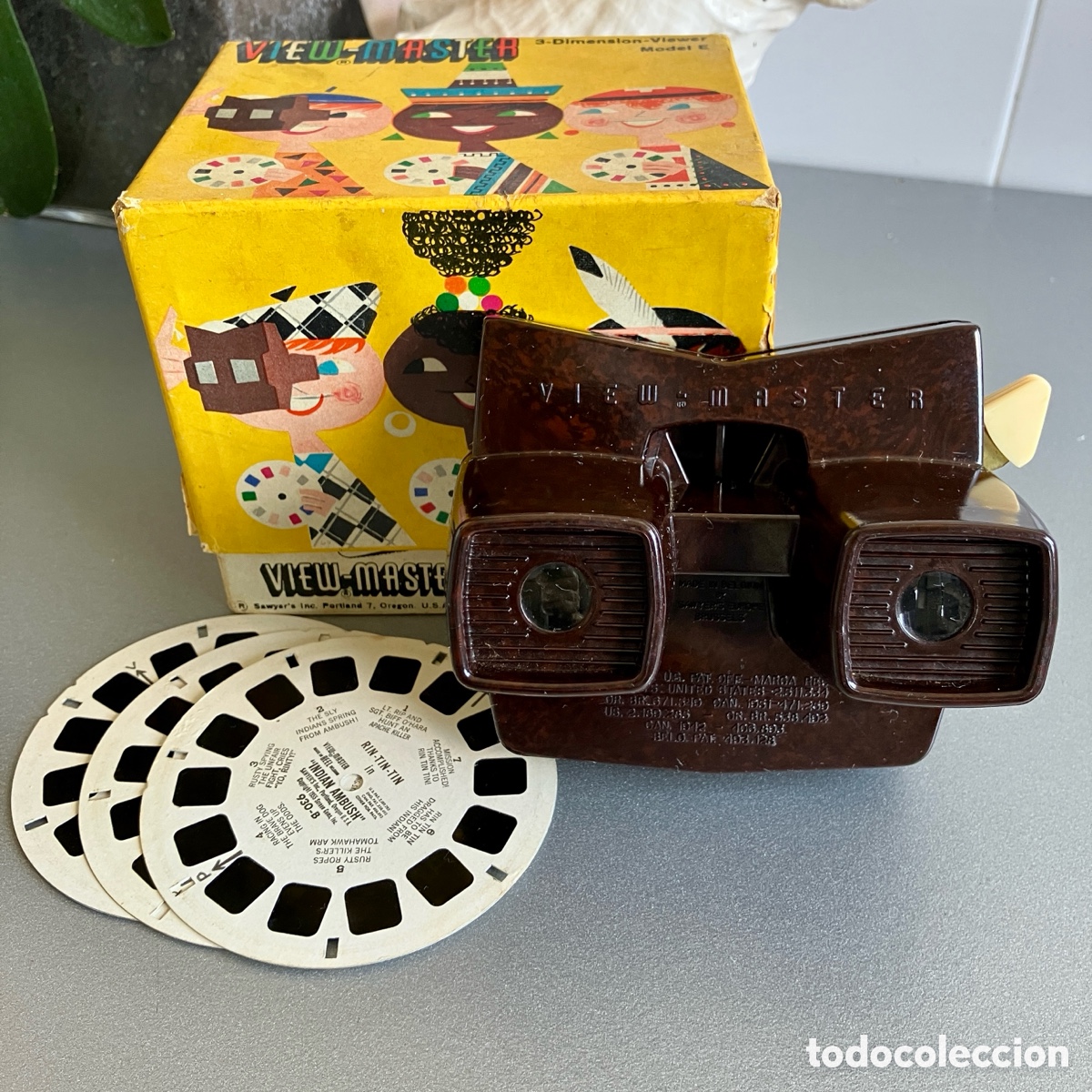 Cine: Visor 3D View-Master Modelo E Baquelita marr&oacute;n - Foto 2