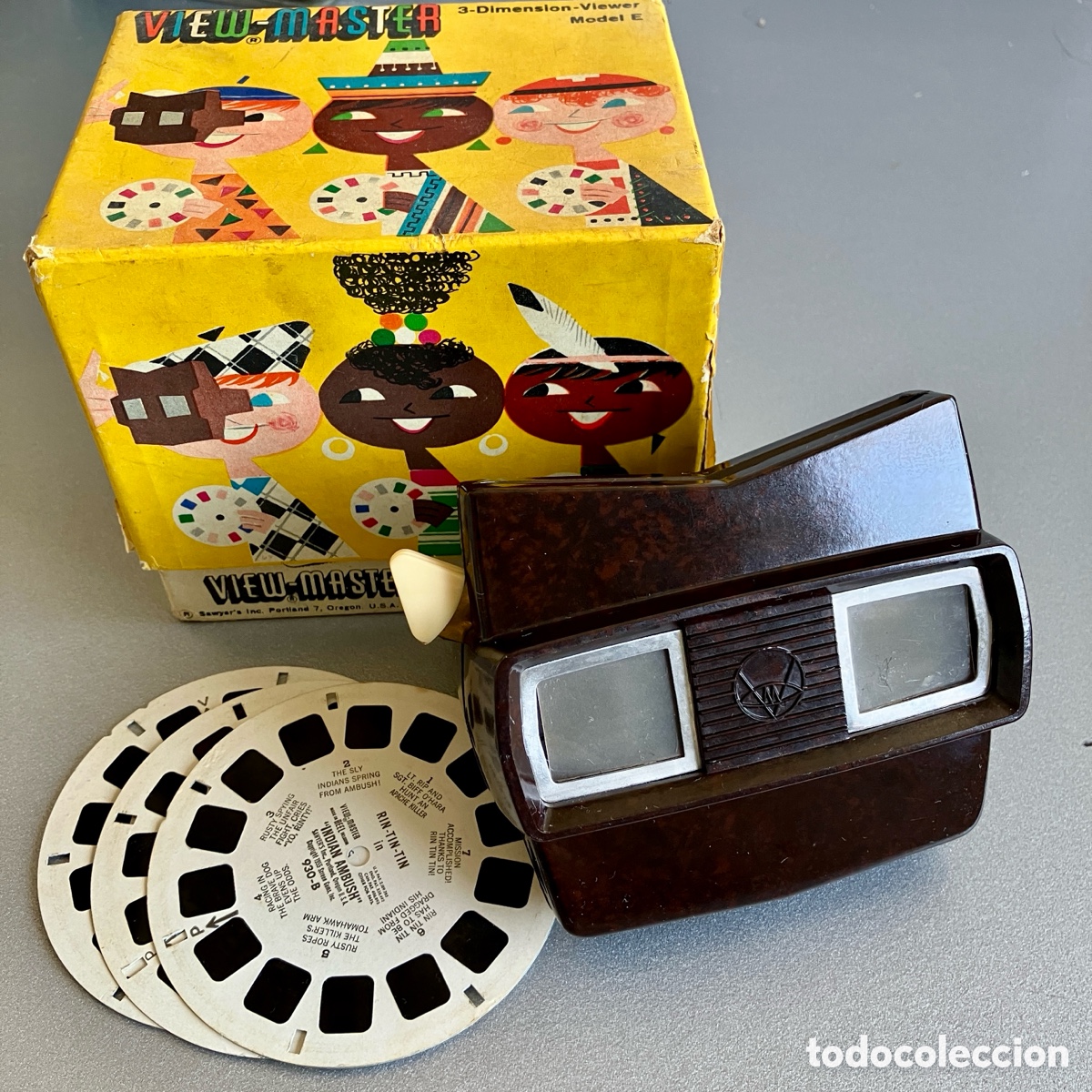 Cine: Visor 3D View-Master Modelo E Baquelita marr&oacute;n - Foto 1