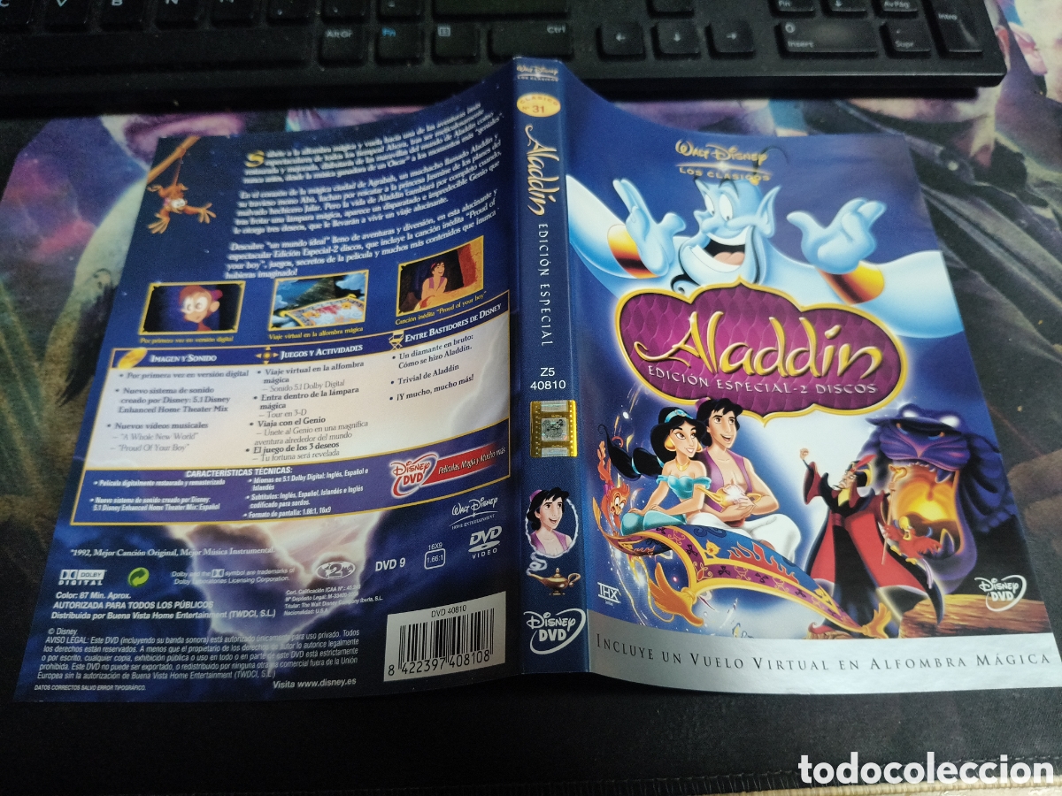 Cine: Car&aacute;tula DVD - Aladdin - Foto 1