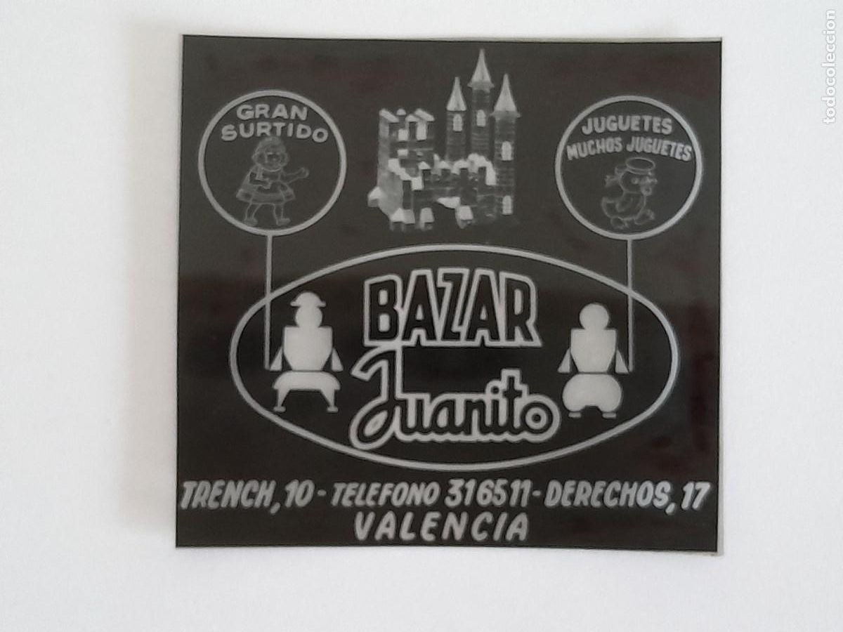 Cinema: ANTIGUA PUBLICIDAD DIAPOSITIVA ORIGINAL PROYECCIONES SALAS CINE BAZAR JUANITO JUGUETES VALENCIA RV 7