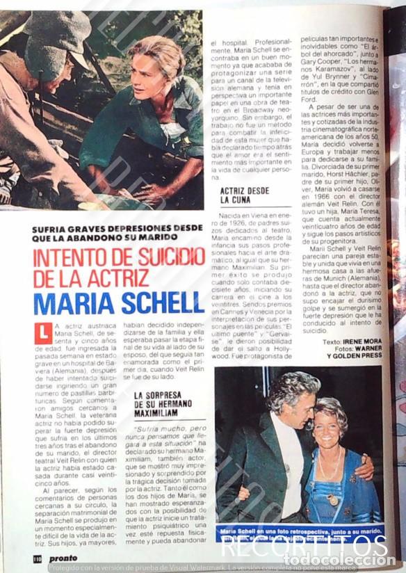 Cine: MARIA SCHELL INTENTO DE SUICIDIO - Foto 1