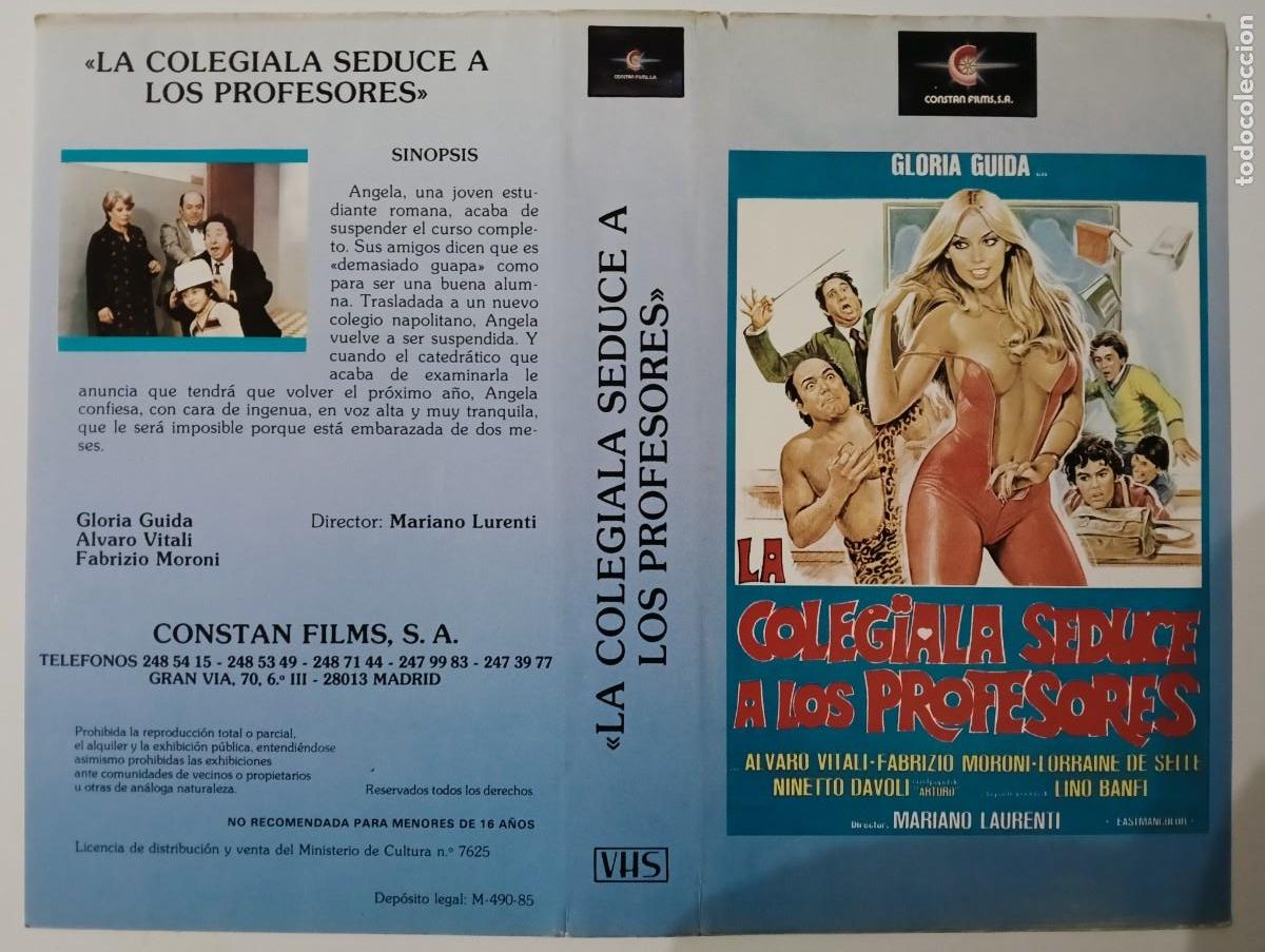 Cinema: CARATULA - LA COLEGIALA SEDUCE A LOS PROFESORES CONSTAN VHS