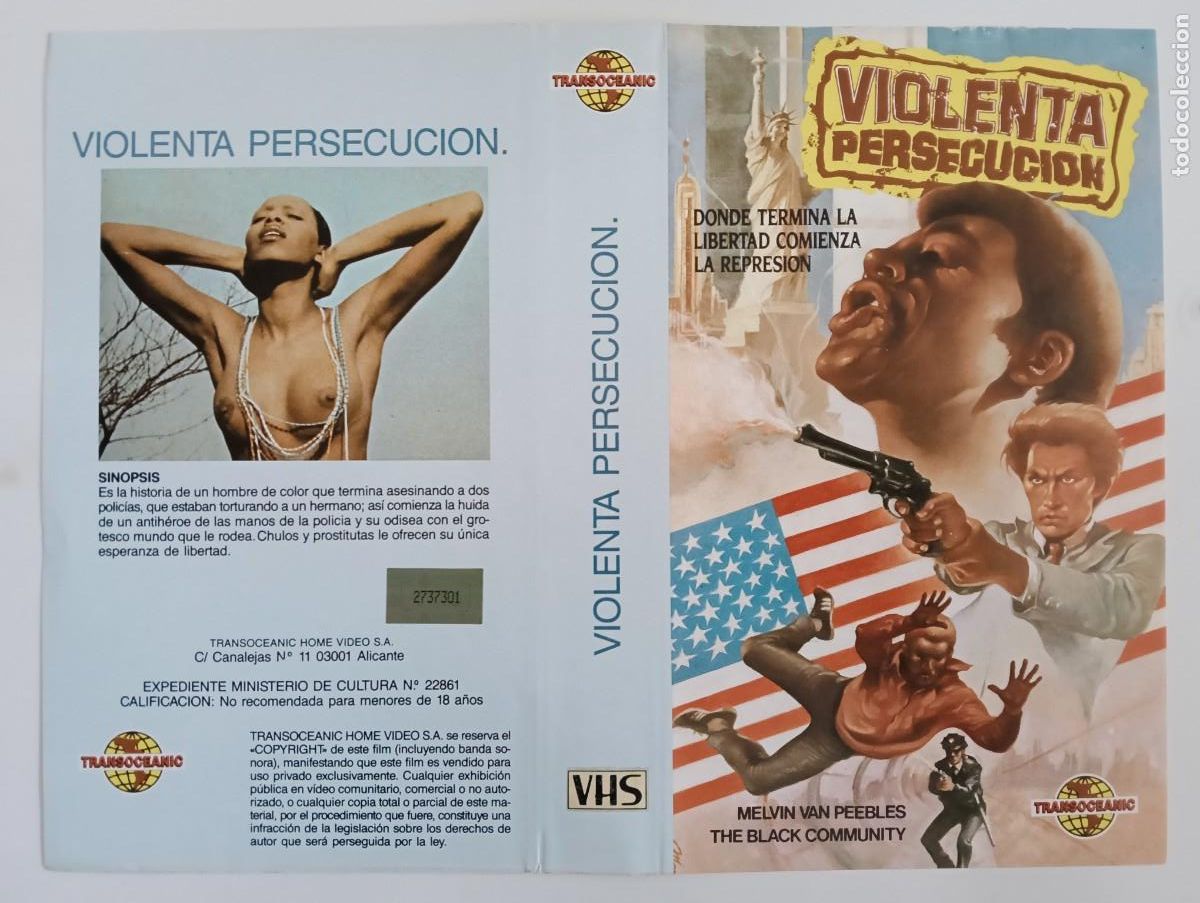 Cine: CARATULA - VIOLENTA PERSECUCION TRANSOCEANIC VHS - Foto 1