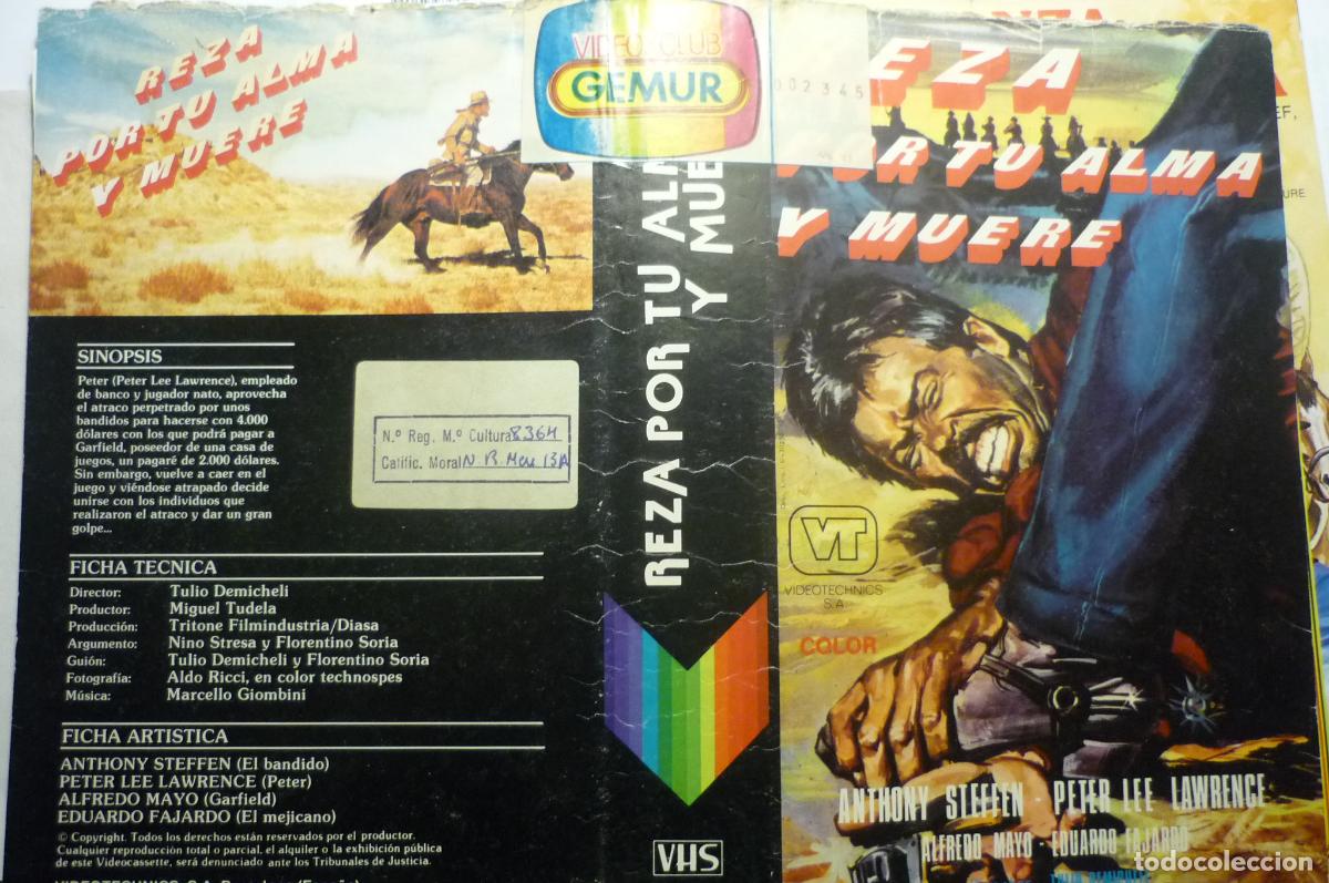 Cine: caratula video vhs reza por tu alma y muere anthony steffen