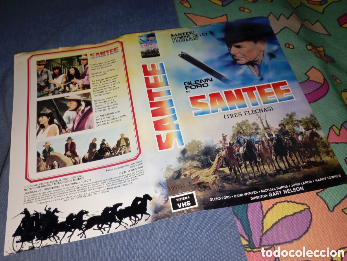 Cine: Car&aacute;tula vhs- santee - tres flechas - Foto 1