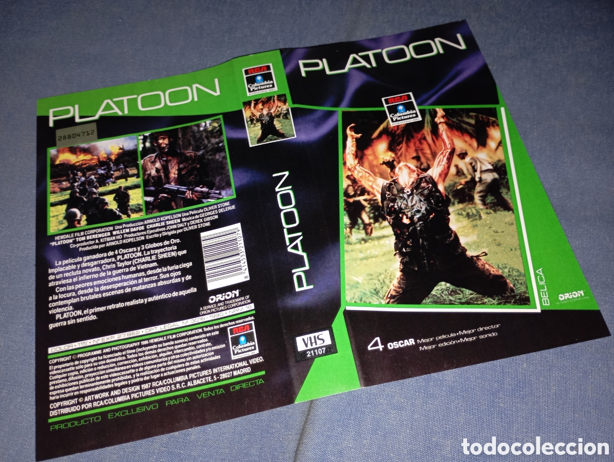 Cine: Car&aacute;tula vhs- platoon - Foto 1