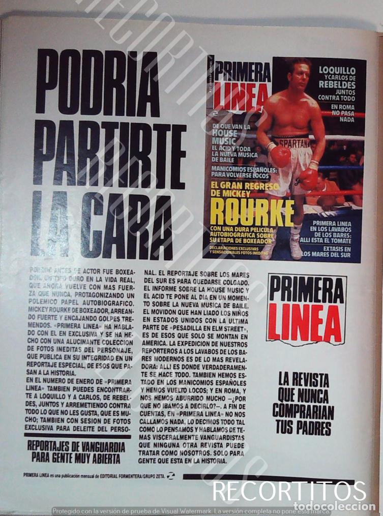 Cine: mickey rourke ANUNCIO EN PRIMERA LINEA - Foto 1