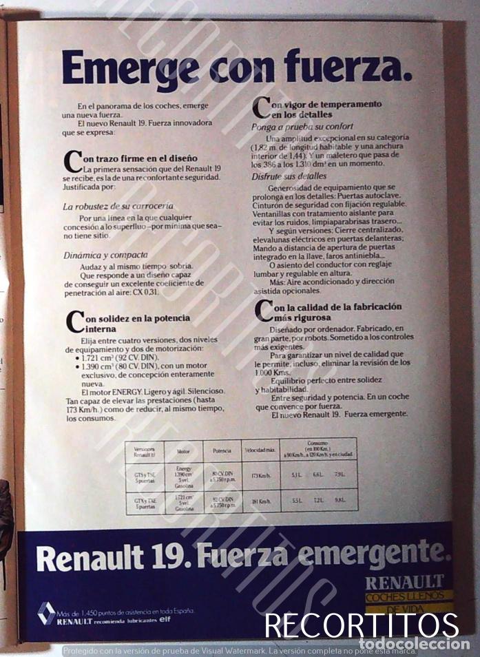 Cine: RENAULT 19 ANUNCIO PUBLICIDAD - Foto 2