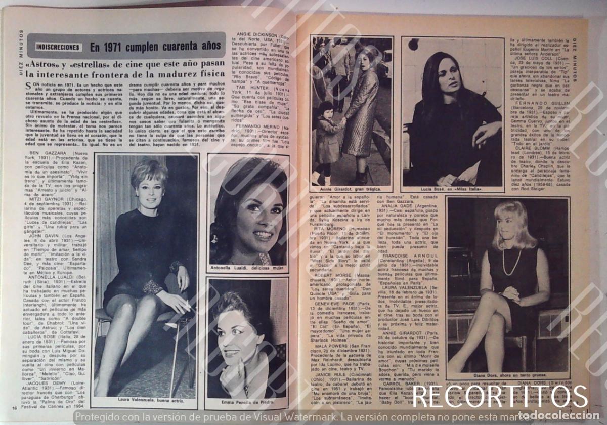 Cinema: LAURA VALENZUELA EMMA PENELLA ANTONELLA LUALDI LUCIA BOSE DIANA LORYS ANNIE GIRARDOT