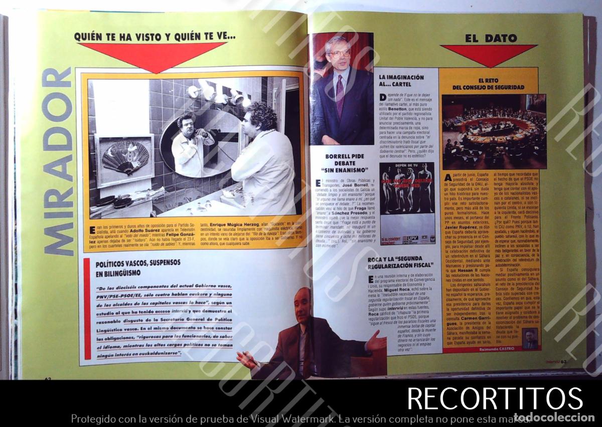 Cinema: ENRIQUE MUGICA HERZOG MIGUEL ROCA JOSE BORRELL UPV DESBNUDOS POLITICOS