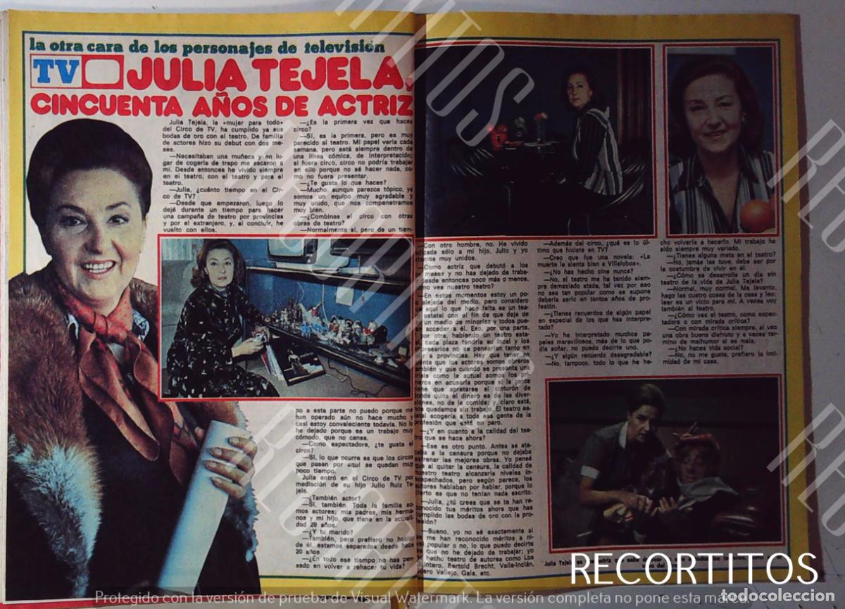 Cinema: JULIA TEJELA LOS PERSONAJES DE TELEVISION