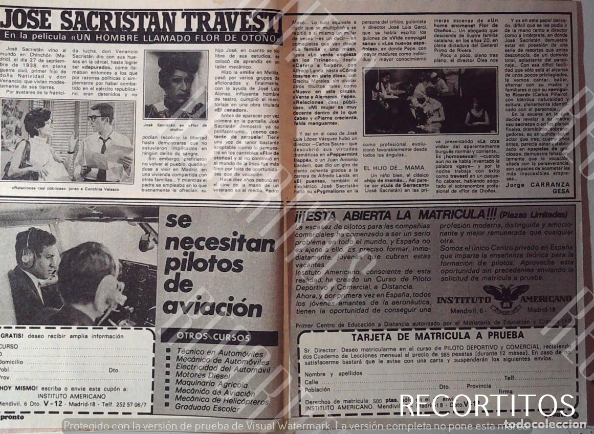 Cinema: LGTBI JOSE SACRISTAN PEPE TRAVESTI CONCHITA VELASCO