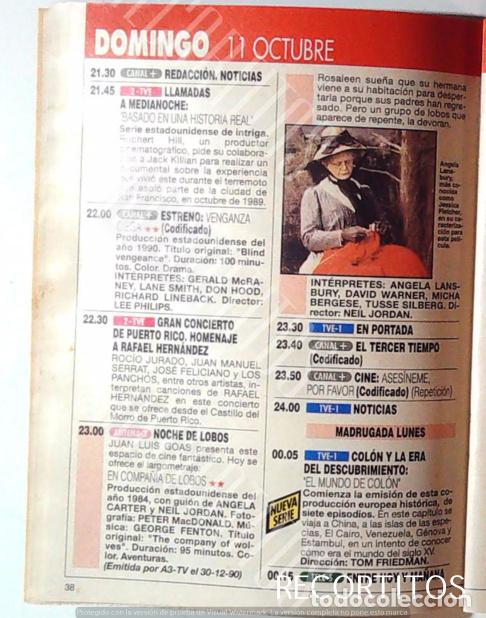 Cinema: EN COMPA&Ntilde;IA DE LOBOS ANGELA LANSBURY