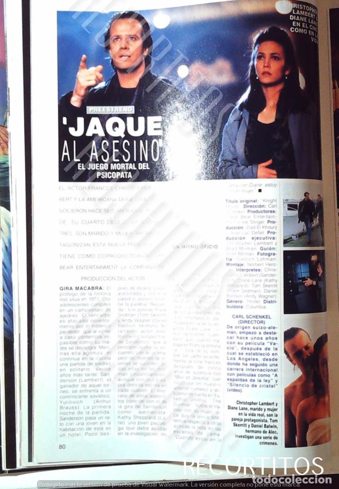 Cine: JAQUE AL ASESINO CHRISTOPHER LAMBERT DIANE LANE - Foto 1