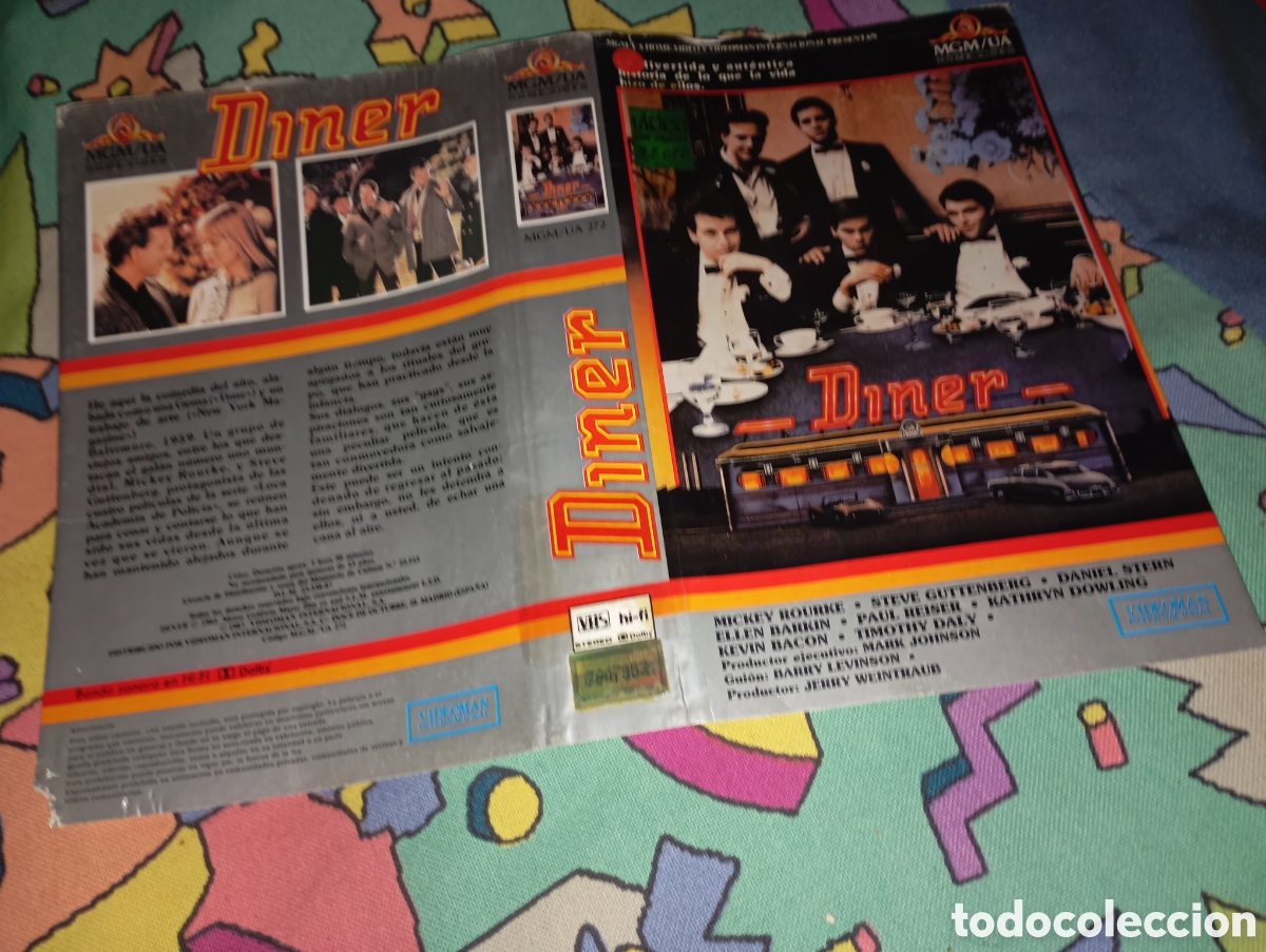 Cine: Car&aacute;tula vhs- diner- mgm - Foto 1