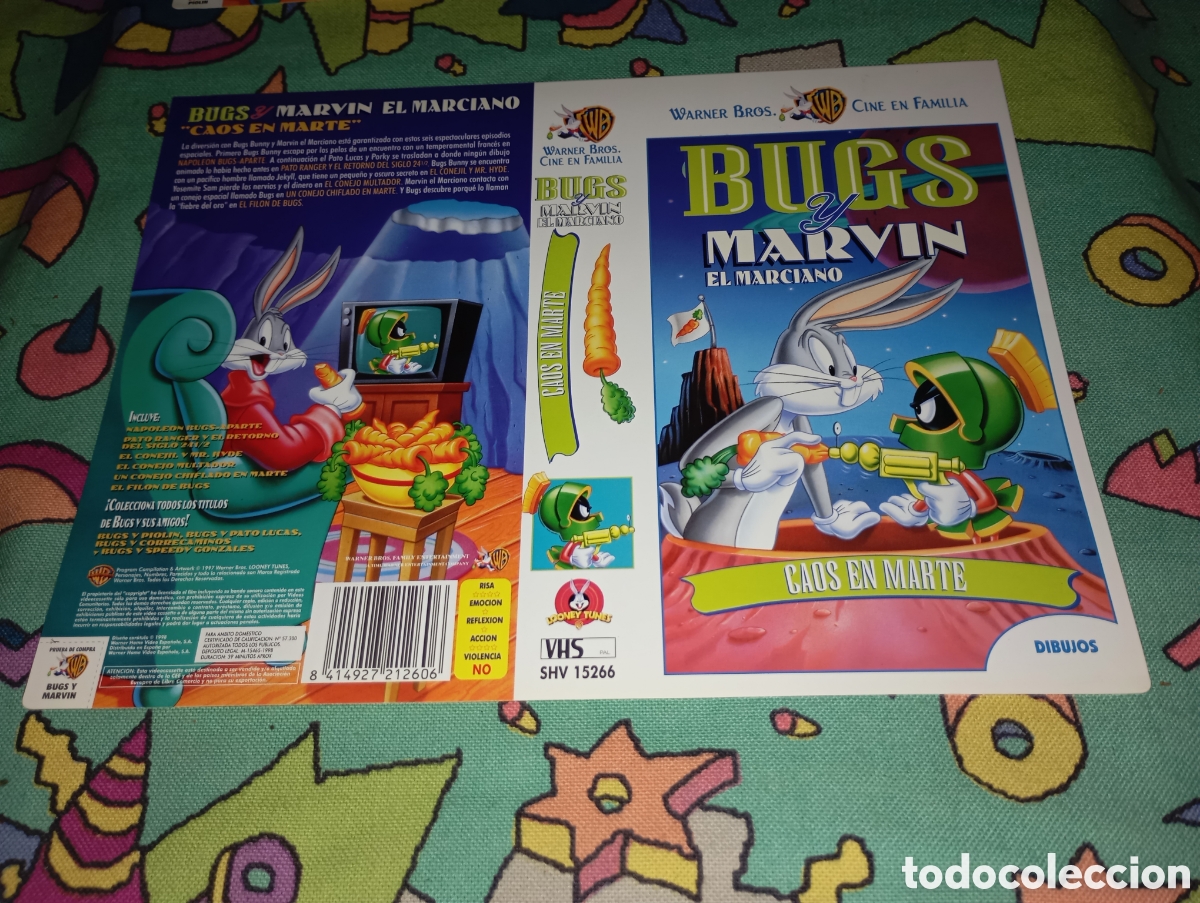 Cine: Car&aacute;tula vhs- Bugs y Marvin el marciano - Foto 1