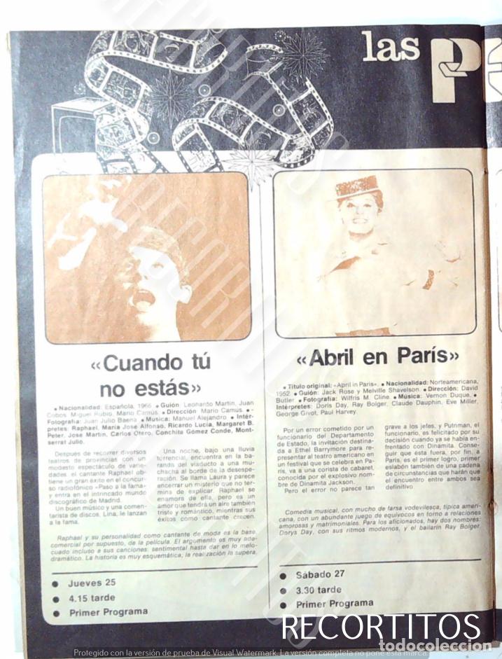 Cine: CUANDO TU NO ESTAS RAPHAEL ABRIL EN PARIS DORIS DAY - Foto 1