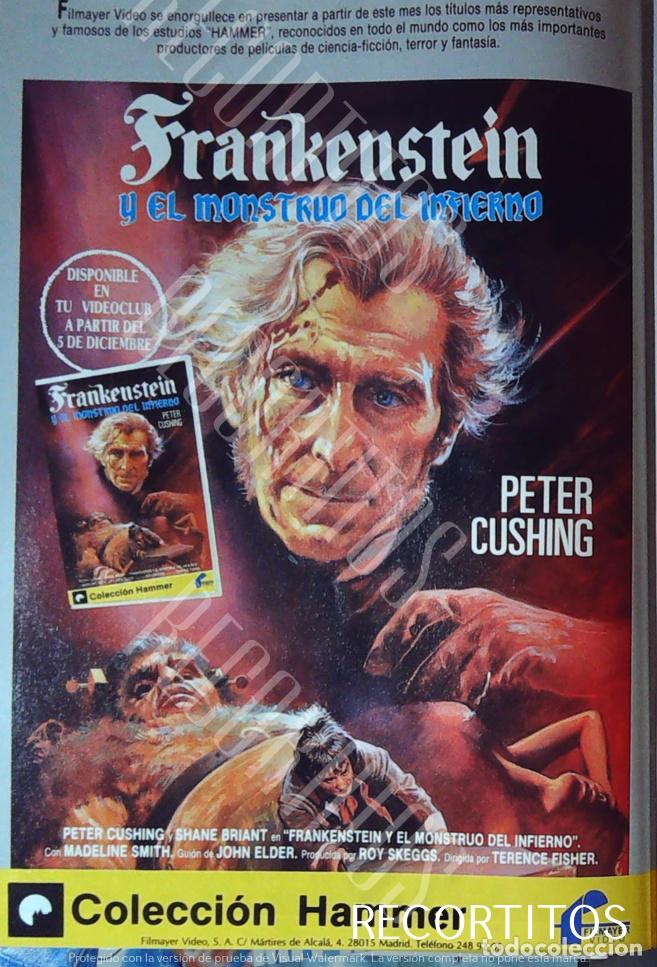 Cine: FRANKSTEIN Y EL MONSTRUO DEL MISTERIO PETER CUSHING - Foto 1