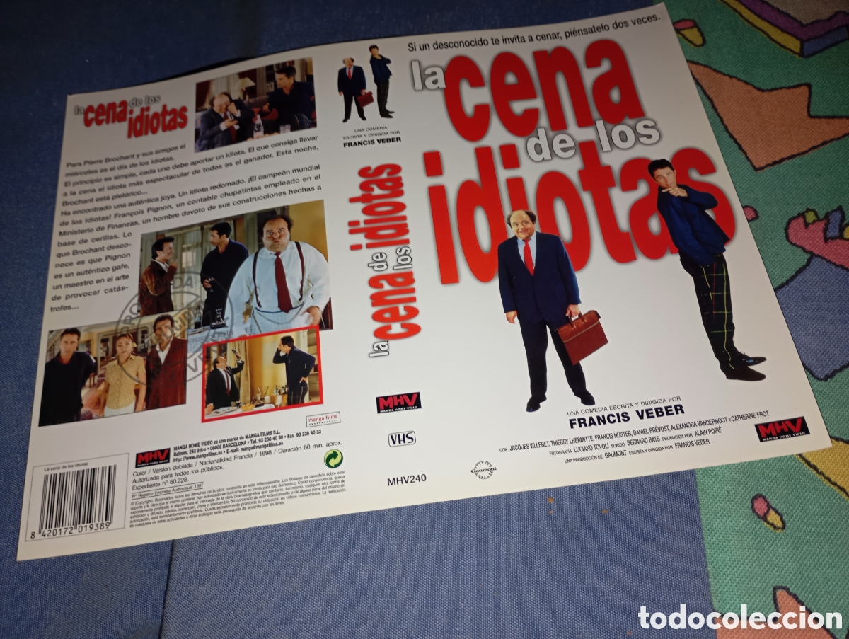 Cine: Car&aacute;tula vhs- la cena de los idiotas- vd - Foto 1