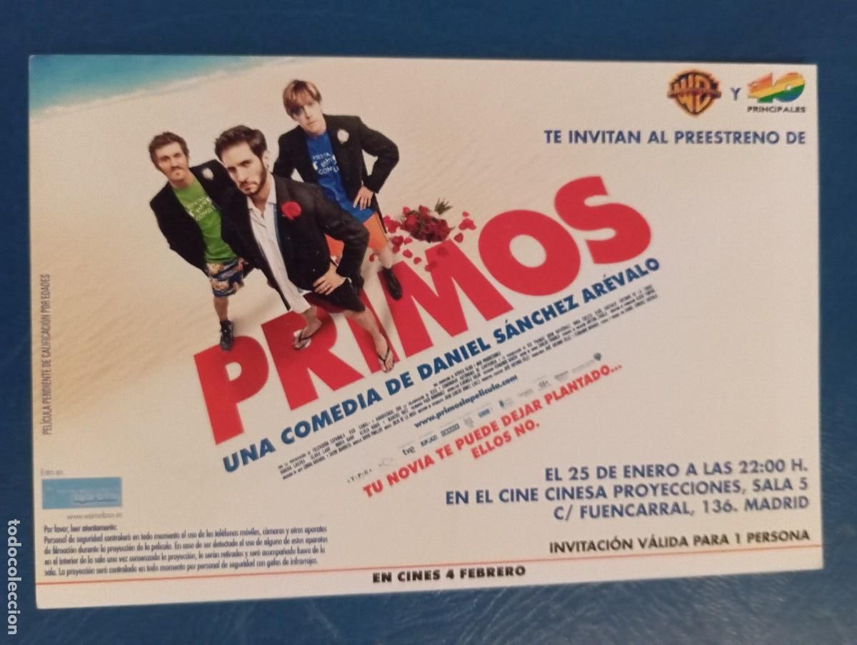 Cine: 1 PROGRAMA DE ** INVITACION PREESTRENO .PRIMOS . 2011 **.