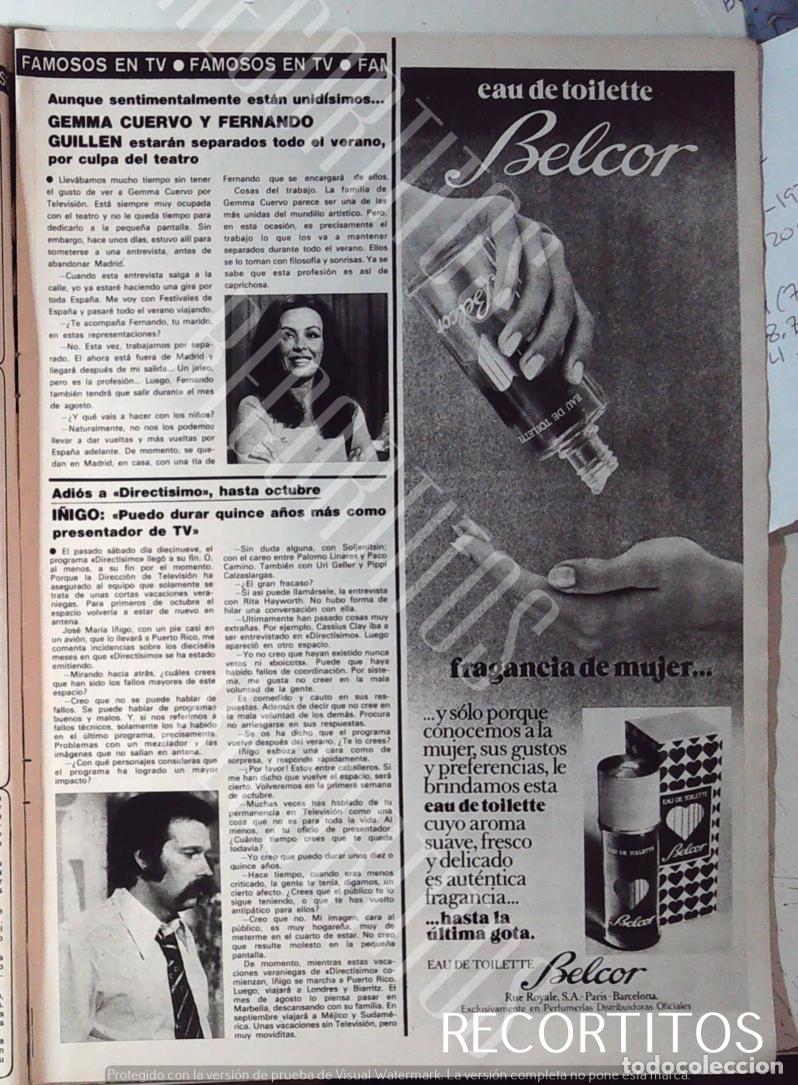 Cinema: BELCOR FRAGANCIA GEMMA CUERVO FERNANDO GUILLEN JOSE MARIA I&Ntilde;IGO DIRECTISIMO