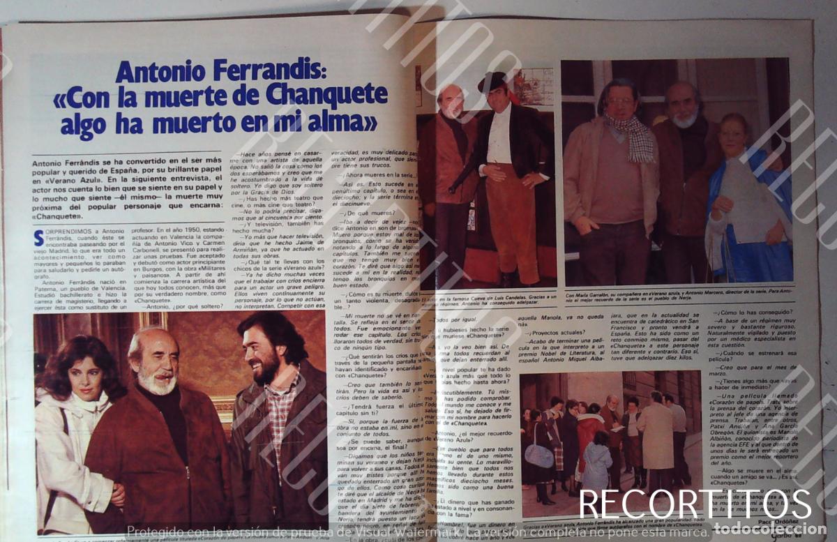 Cine: VERANO AZUL CHANQUETE HA MUERTO ANTONIO FERRANDIS MERCERO MARIA GARRALON LUIS CANDELAS