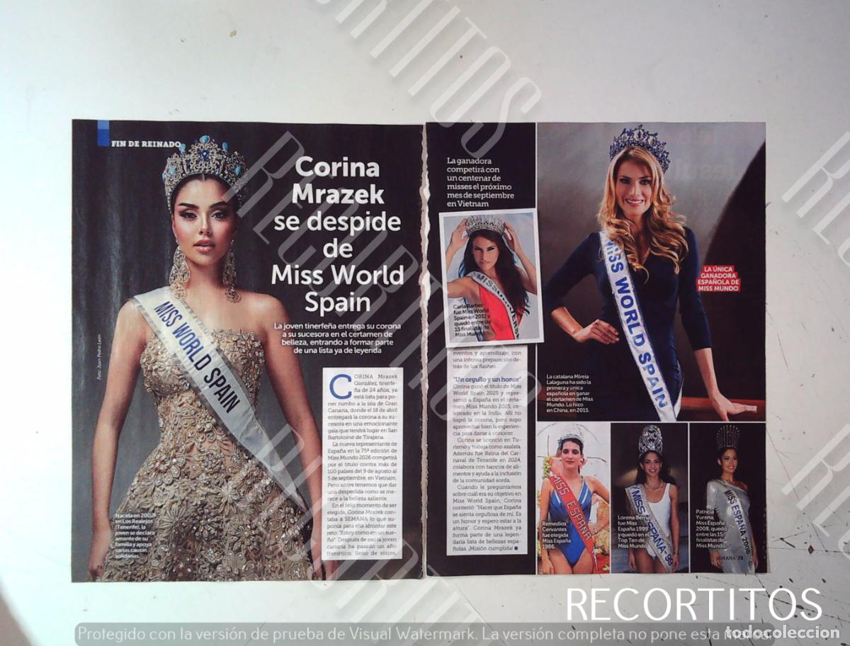 Cine: MISS WORLD SPAIN CORINA MRAZEK REMEDIOS CERVANTES CARLA BARBER LORENA BERNAL PATRICIA YURENA