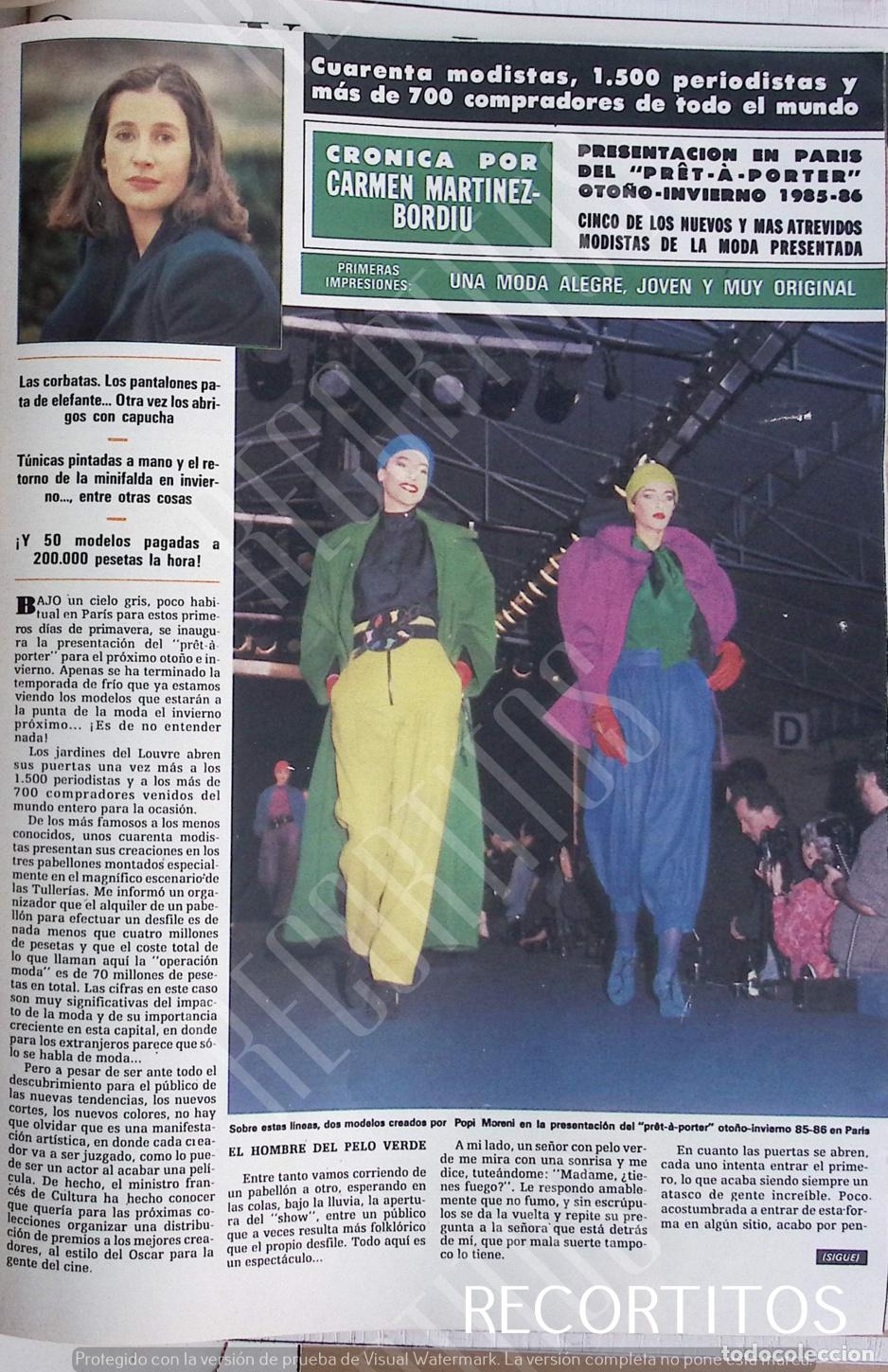 Cine: MARIA DEL CARMEN MARTINEZ BORDIU ROSSI PRET A PORTER PARIS 85 CHANTAL THOMAS THIERRY MUGLER BERETTA