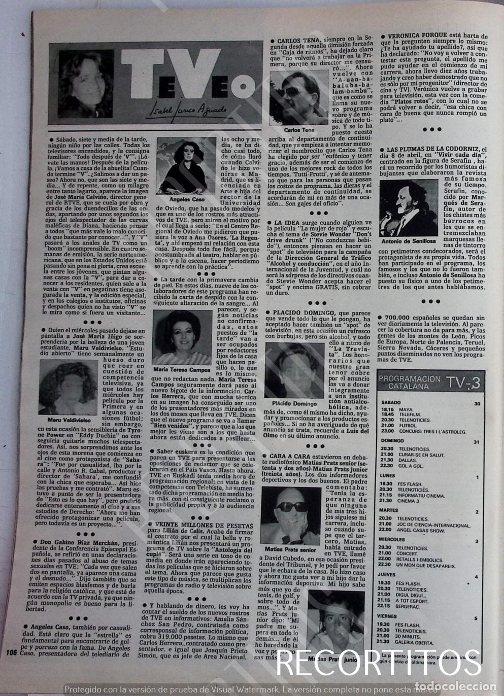 Cine: MATIAS PRATS PLACIDO DOMINGO CARLOS TENA ANGELES CASO MARIA TERESA CAMPOS MARU VALDIVIESO