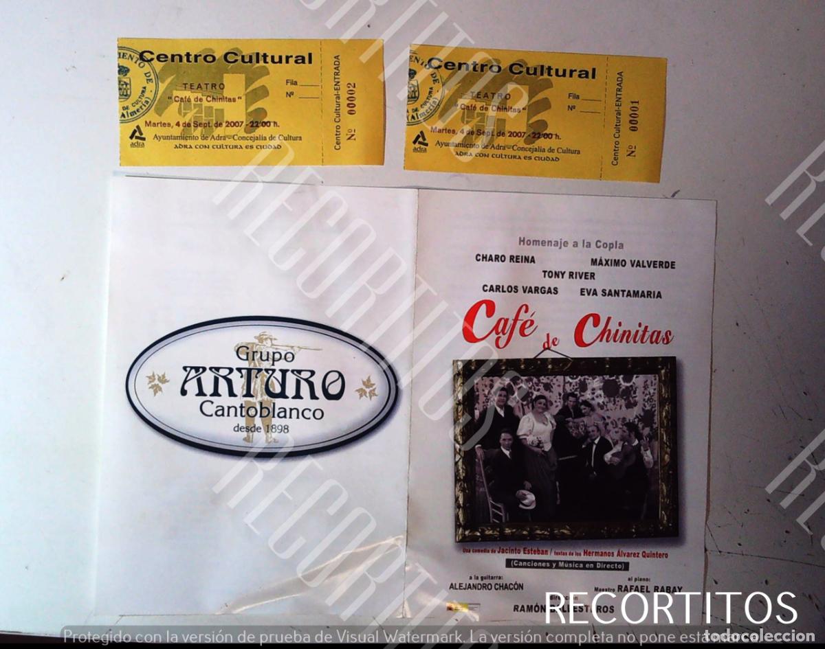 Cine: ADRA ALMERIA CAFE DE CHINITAS MAXIMO VALVERDE CHARO REINA EVA SANTAMARIA CARLOS VARGAS TONY RIVER