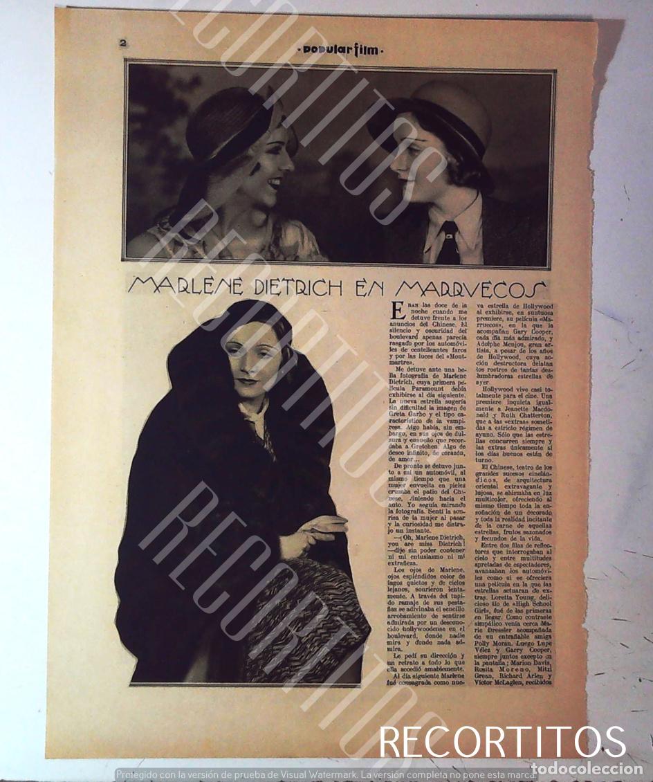 Cinema: MARLENE DIETRICH LUPE VELEZ